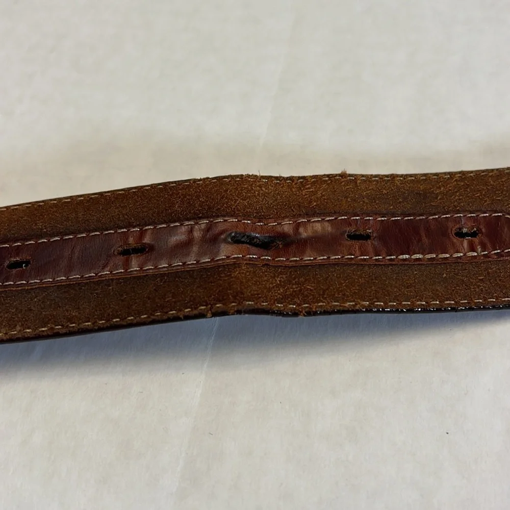 MENS SILVER CREEK WESTERN BROWN  LEATHER BELT 34